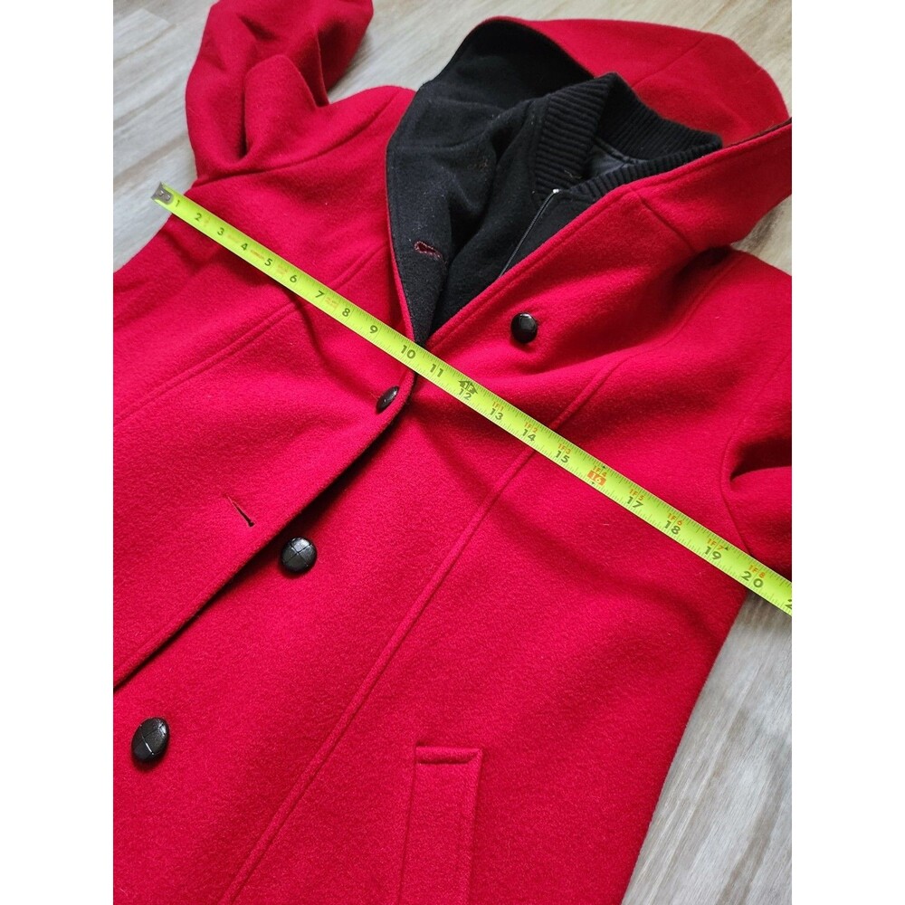 VTG Mackintosh Wool Hooded Vest Coat Red Black Plaid Womens Sz 10 USA Made EUC - Picture 7 of 10